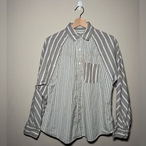 Urban Outfitters Small grey & white striped button down shirt